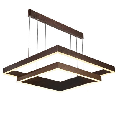 

Baycheer HL487479 Dark Brown Linear Island Aluminum 1 Tier White Light LED Square LED Chandelier in Acrylic Shade