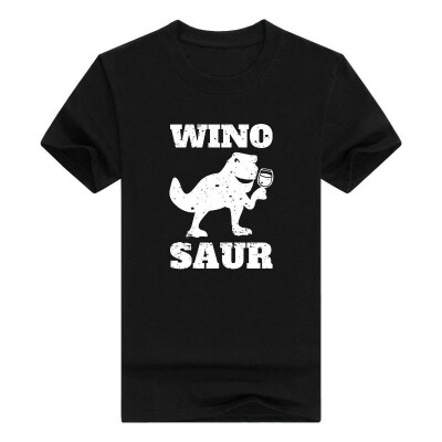 

Wino Saur Wine O-Neck T Shirt Tops Black Cool Vintage Winosaur Mens T-Shirt