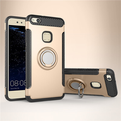 

Fivice Huawei P10 lite case PC metal ring shell magnetic car bracket TPU phone case