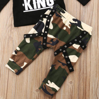 

Casual Toddler Baby Kids Boys Long Sleeve Tops Camo Pants Harem Outfits Set 0-5Y