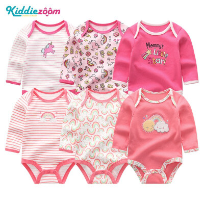 

6PCS Baby Girl Clothes Long Sleeve Bodysuits Newborn Baby Boy Clothes Cotton Babywear Girls Clothing Sets Bebe Unicorn Outwear