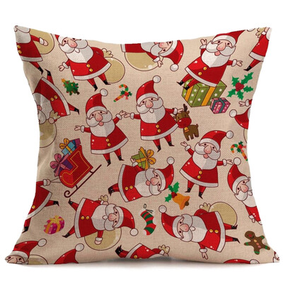 

UpperX 43X43cm Vintage Christmas Cartoon Sofa Bed Home Decoration Festival Pillow Case Cushion Cover Santa Claus