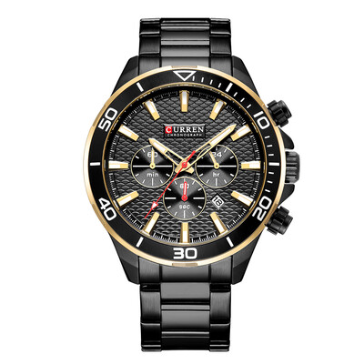 

CURREN 8309 Watch Men Sport Quartz Calendar Day Minute Second Round Dial Wrist Stainless Steel Luminous Pointer Fashion Causal Wat