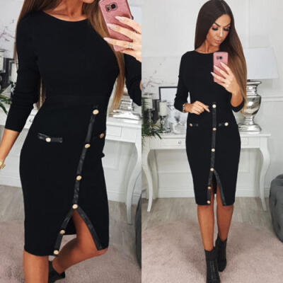 

New Women Bandage Bodycon Long Sleeve Evening Party Cocktail Sweater Short Dress