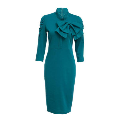 

Women Large Butterfly 34 Length Sleeve Slim Fit Thin Package Hip Bodycon Dress
