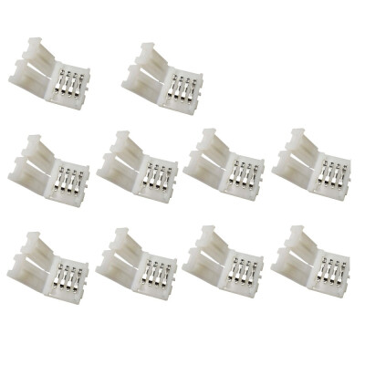 

10Pcs 4pin 10mm Solderless Connector For LED 5050 RGB Bare Board Strip Light