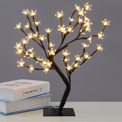 

045M1772Inch 48LEDS Cherry Blossom Desk Top Bonsai Tree Light Perfect for Home Festival Party Wedding