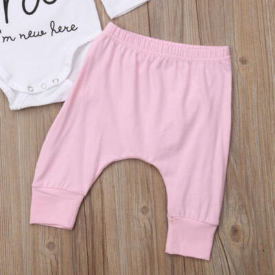 

Cute Newborn Baby Girls Tops Romper Pants Trousers Outfits Set Clothes 0-18M