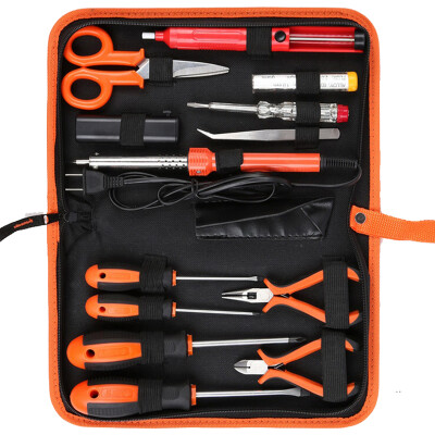 

Huafeng Jarrow HF-81013B Telecommunication Tool Set 13pcs Set of Electrical Tool Kit Repair Kit Electric Iron Kit