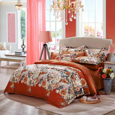 

LUOLAI floral print cotton bed setbed kit duvetcoverbed sheetpillowcase