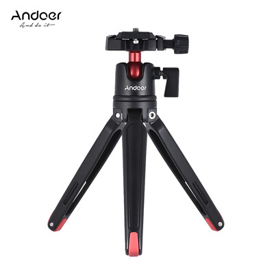 

Andoer Mini Handheld Travel Tabletop Tripod Stand with Ball Head for Canon Nikon Sony DSLR Mirrorless Camcorder for iPhone X 8 7