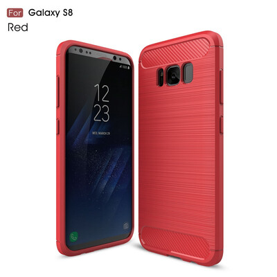 

Fivice Samsung Galaxy S8 case Luxury brushed carbon fiber TPU soft shell