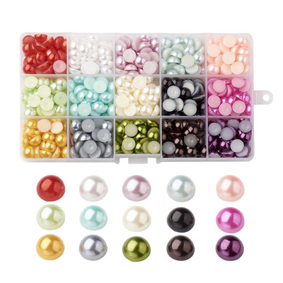 

PH PANDAHALL 1Box ABS Acrylic Cabochons Imitation Pearl DIY Scrapbooking Dome Nail