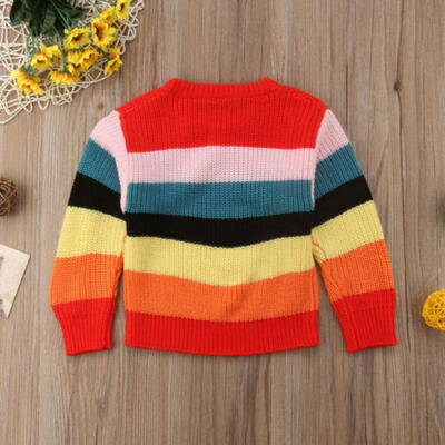 

UK Girls Kids Rainbow Sweaters Fashion Clothes Sweatshirt Pullovers Jumper 1-6Y