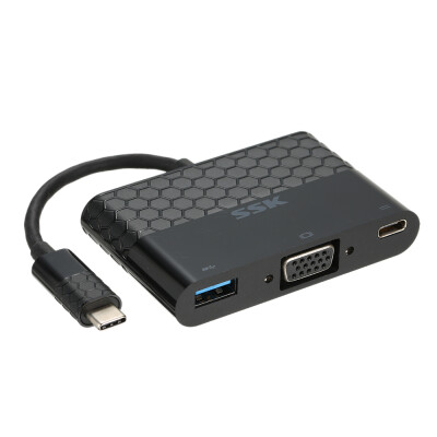 

SSK Mulifunction Type-C to C VGA USB 30 Adapter 4 in 1 Male To Female HUB Converter with PD for Notebook Laptop Computer MacB