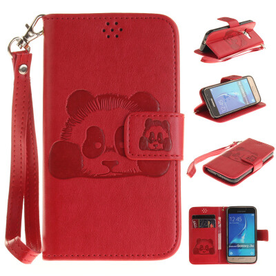 

Red Panda Style Embossing Classic Flip Cover with Stand Function and Credit Card Slot for SAMSUNG GALAXY J1 2016/J120