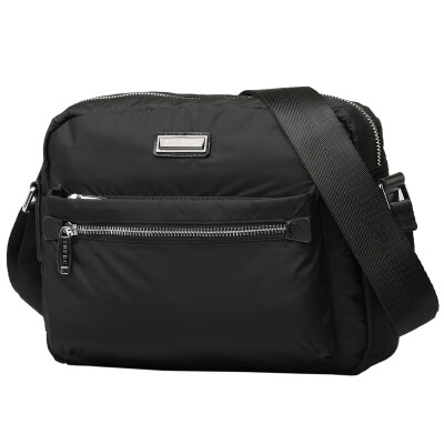 

St. Paul's Polo male bag nylon canvas men's shoulder bag vertical section of the move Messenger bag waterproof black