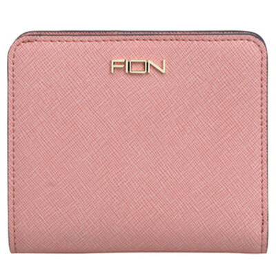 

Fion FION cross-style cowhide wallet lady zipper wallet clip two casual short paragraph purse WPBA LREPK AT017 possession of blue pink