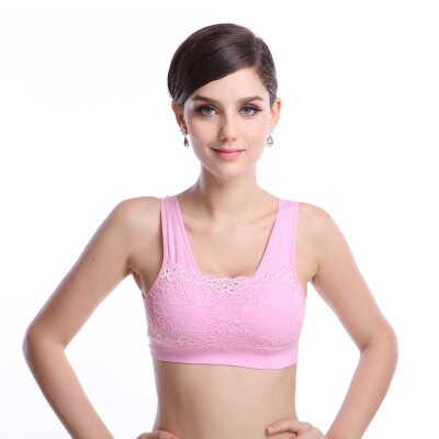 

Palang Duo No brackets Sports bra Braves Lace bra WX001 Comfort Shock Sport Lingerie Pink  17095