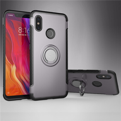 

Fivice Xiaomi Mi 8 case PC metal ring shell magnetic car bracket TPU phone case