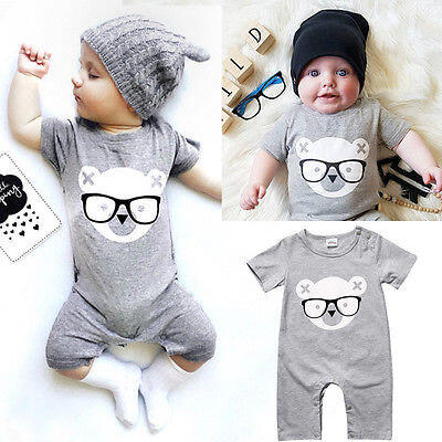 

Newborn Baby Boy Girl Kids Clothes Short Sleeve Bodysuit Romper Jumpsuit Outfits