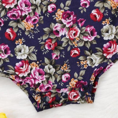 

Toddler Infant Baby Girl Outfit Floral Romper Bodysuit Jumpsuit Headband Clothes