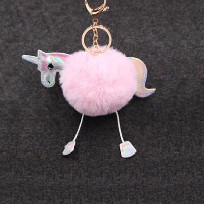 

Outdoor Cute Pom Unicorn Fur Ball Keychains Pendant