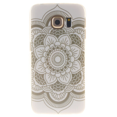 

White flowers Pattern Soft Thin TPU Rubber Silicone Gel Case Cover for SAMSUNG GALAXY S6 Edge