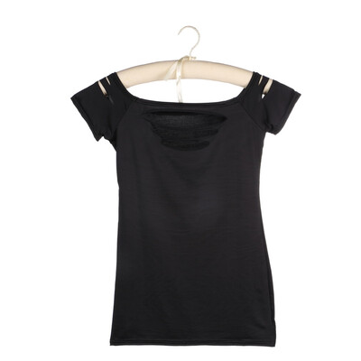 

Женщины рваные футболки Top Вырез Clubwear Вырежьте Tee Club Goth Punk Rave