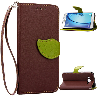 

Brown Design PU Leather Flip Cover Wallet Card Holder Case for Samsung Galaxy On7/G6000