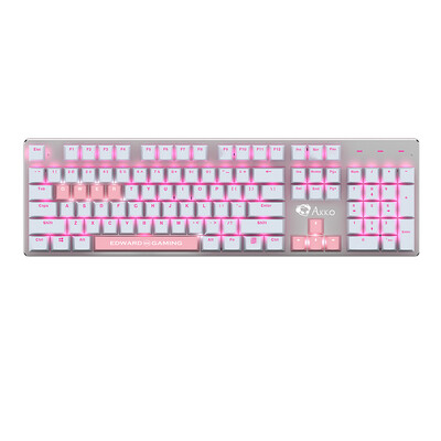 

AKKO Keyboard Space EDG Edition 104-key Mechanical Keyboard Pink & White Blue Switch