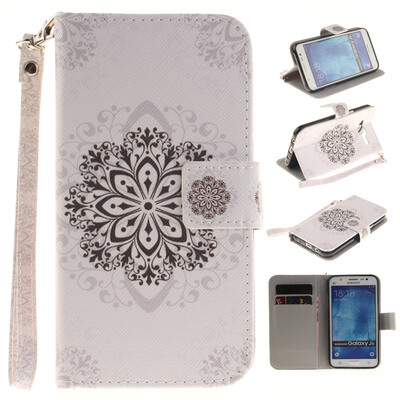 

Datura flowers Design PU Leather Flip Cover Wallet Card Holder Case for SAMSUNG GALAXY J5