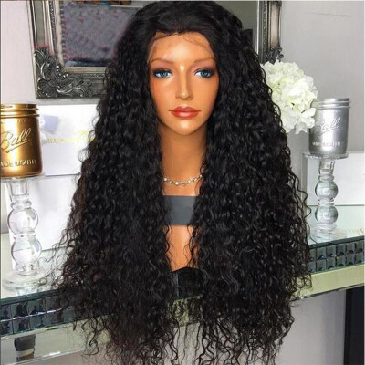 

150 density Gluelesss lace front human hair curly wigs with baby hair kinky curly lace front wig brazilian hair wig