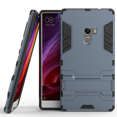 

Dark blue Slim Robot Armor Kickstand Shockproof Hard Rugged Rubber Back Case For XIAOMI MIX