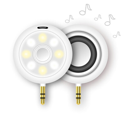 

2 in 1 Mini 35mm Audio Speaker with 8 LED Selfie Flash Fill-in Light Spotlight Lamp