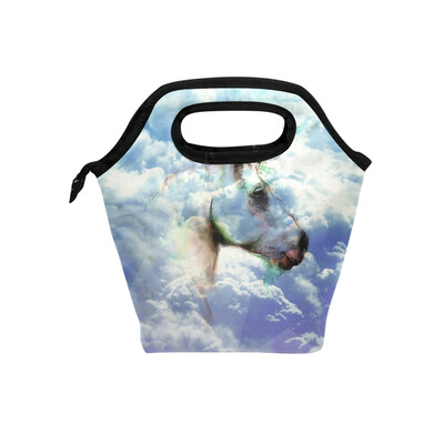 

Lunch Bag Tote Bag Blue Sky Unicorn Travel Picnic Organizer Lunch Holder Handbags Lunch Bag Box