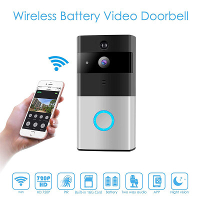 

WIFI Video Doorbell Camera720P HD Wireless DoorbellNight Vision PIR Motion Detection App Control for iOS Android