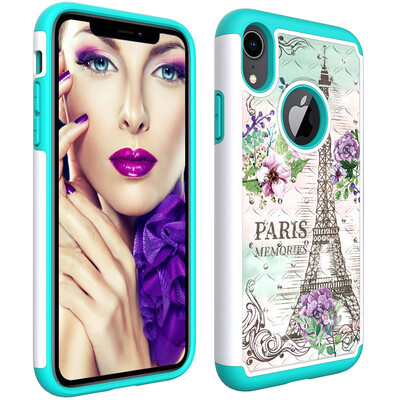 

Apple Diamond Hard PC Iphone XR Cases Non Slip TPU Drop Protection Compatible with Iphone XR