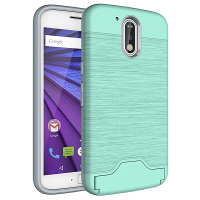 

Fivice Moto G4G4 Plus Case TPU all-inclusive anti-drop brushed card with bracket mobile phone case