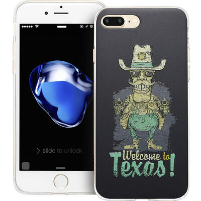 

Illustrator iPhone 7 plus Mobile Phone Case Apple 7plus Mobile Phone Case / Mobile Phone Case Silicone Anti-Wound Relief Cartoon Shell Illustrator Series Soft Edge Style - Texas Sergeant