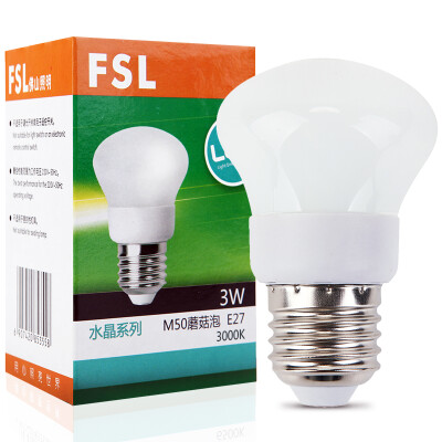 

Jingdong Supermarket] Foshan Lighting (FSL) LED Bulb Energy Saving Bulb 3W Big E27 Crystal Mushroom Warm White 3000K