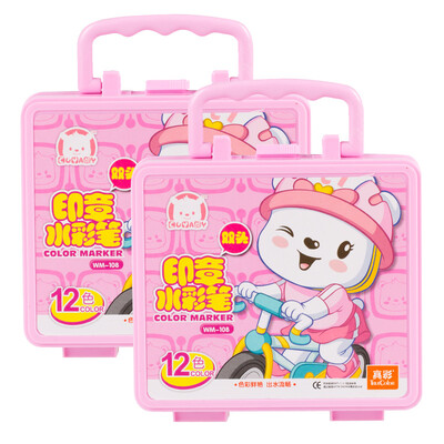 

True color Truecolor WM-108 true color cool acridine series small barrel seal watercolor pen 12 color pink 2 boxes