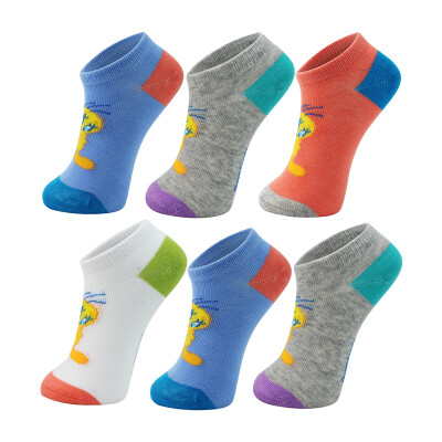 

【Jingdong Supermarket】 Tweety / Cui Di Tongwa 6 pairs of cute little yellow bird Meng boat socks combed cotton cute childlike child baby socks mixed color 16-18CM (3-5 years old)