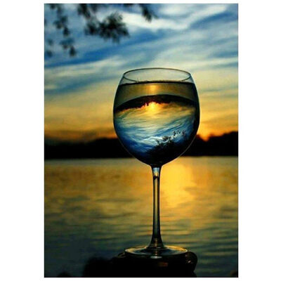 

UpperX 5D DIY Diamond Embroidery Cup Scenery Diamond Painting Cross Stitch Rhinestone Mosaic Decoration 30x40cm