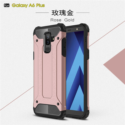 

Fivice Samsung Galaxy A6 PLUS case Luxury Silicone Diamond Armor PC Hard Shell Phone Case