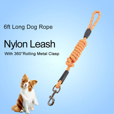 

Nylon Dog Leash 6ft Long Walking Dog Rope Metal Clasp Dog Chain Traction Rope for Dog Training Walking Outside