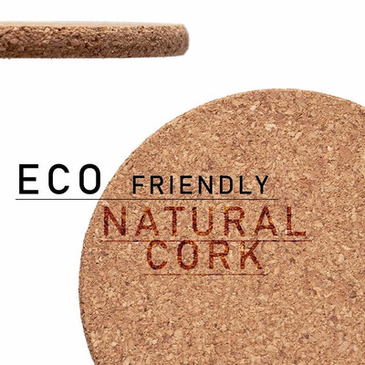 

Outdoor Absorbent Eco-Friendly Reusable Natural Cork Cup Mat 5pc