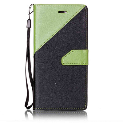 

Black + Green Design PU Leather Wallet Case Classic Flip Cover with Stand Function and Credit Card Slot for HUAWEI Y3 II