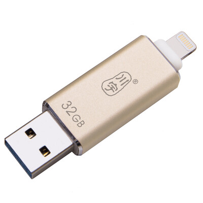

Кавау AU616 Apple, телефон U диск 32G MFi сертификации официальный iPhone / IPad мобильный компьютер двойного расширения памяти U диск золота