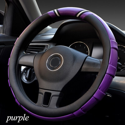 

Car interior protection accessory Car Steering Wheel Cover Comfort Antiskid Micro Fiber Leather fashion 363840cm for most cars
